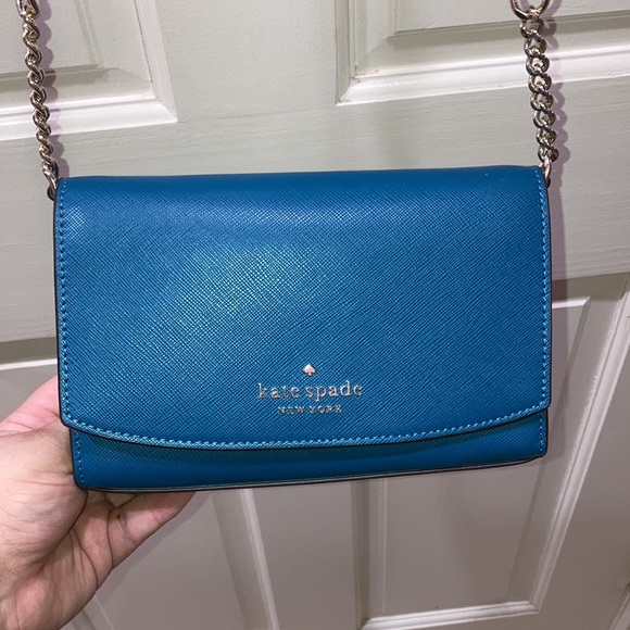 Kate Spade Staci Dark Peacock Blue Crossbody Purse Bag - Picture 3 of 16